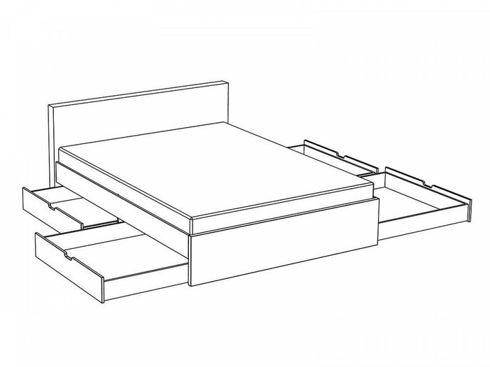 Кровать "City" с мягким изголовьем и двумя выдвижными ящиками 160х200  - купить Кровати для спальни по цене 39400.0
