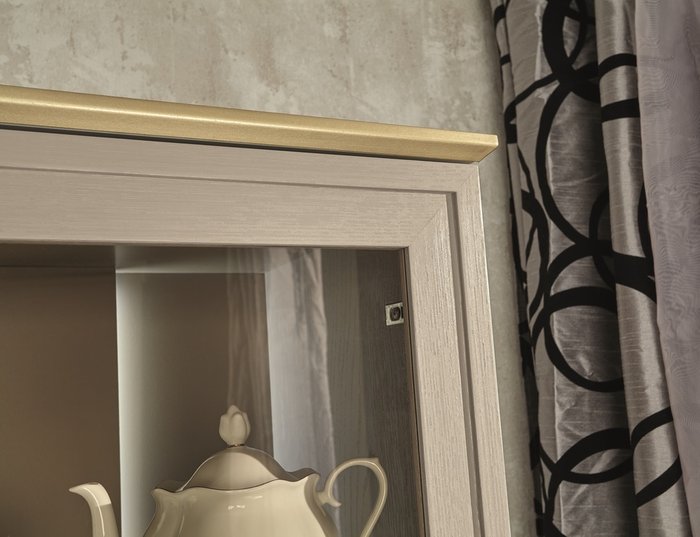 Витрина Palmari серо-бежевого цвета - лучшие Шкафы витринные в INMYROOM