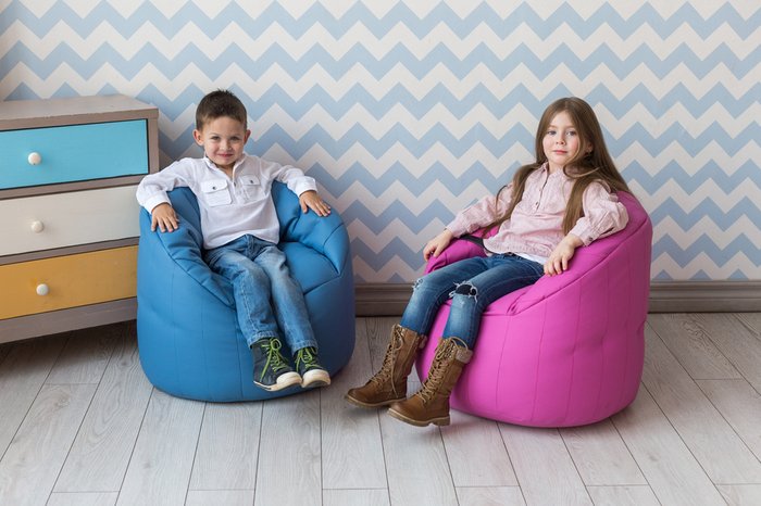 Кресло-пенек Австралия голубого цвета - лучшие Бескаркасная мебель в INMYROOM