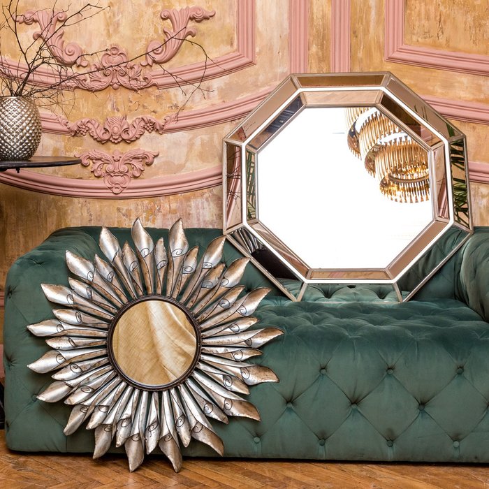 Настенное зеркало Лозанна в виде цветка - лучшие Настенные зеркала в INMYROOM
