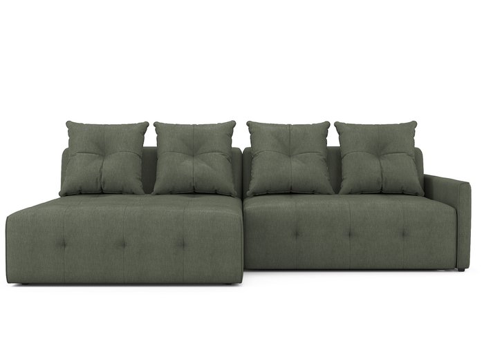 Угловой диван-кровать Bronks левый темно-зеленого цвета