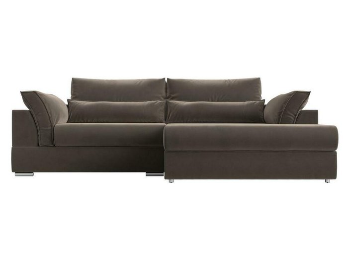 Угловой диван-кровать Пекин светло-коричневого цвета угол правый - купить Угловые диваны по цене 86999.0