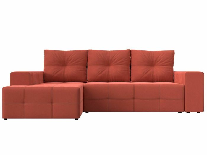 Угловой диван-кровать Перри кораллового цвета левый угол - купить Угловые диваны по цене 59999.0