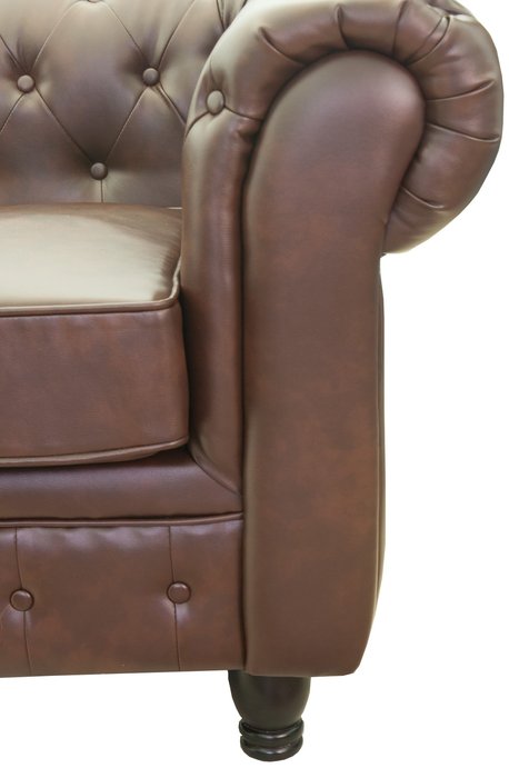 Кожаные диваны Chesterfield brown коричневого цвета  - лучшие Прямые диваны в INMYROOM
