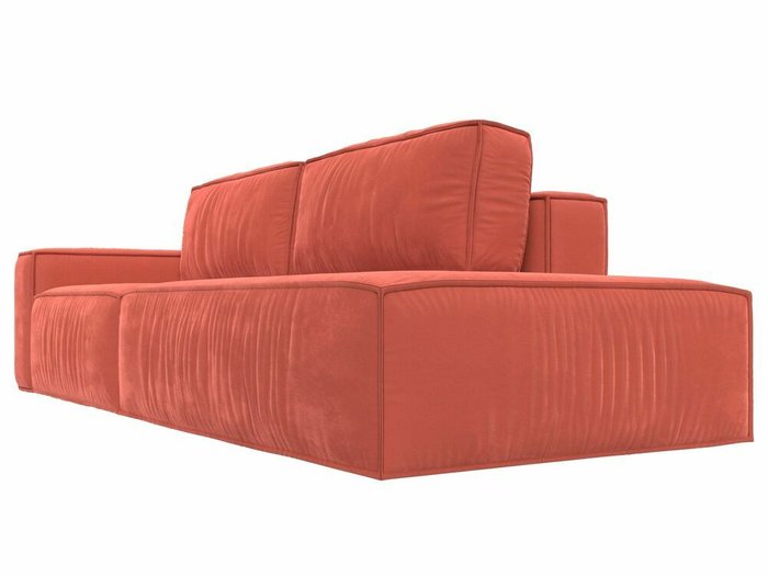 Прямой диван-крова Прага модерн кораллового цвета подлокотник слева - лучшие Прямые диваны в INMYROOM