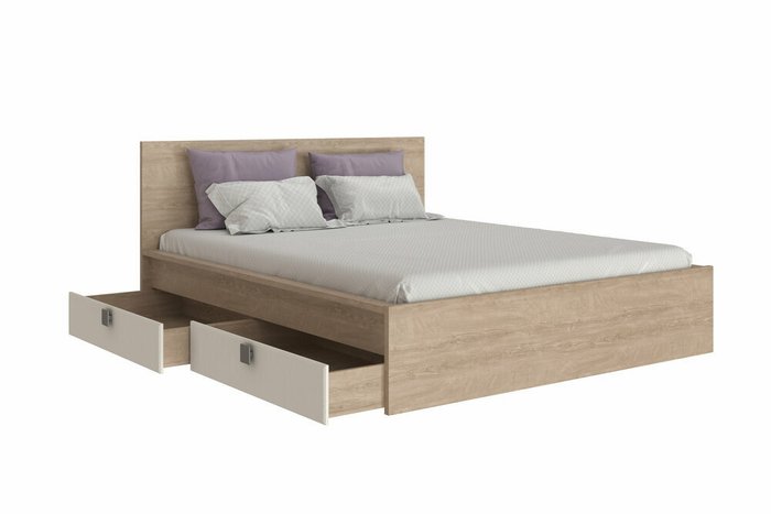 Кровать Анастасия 160x200 бежевого цвета Кровать Анастасия 160x200 бежевого цвета