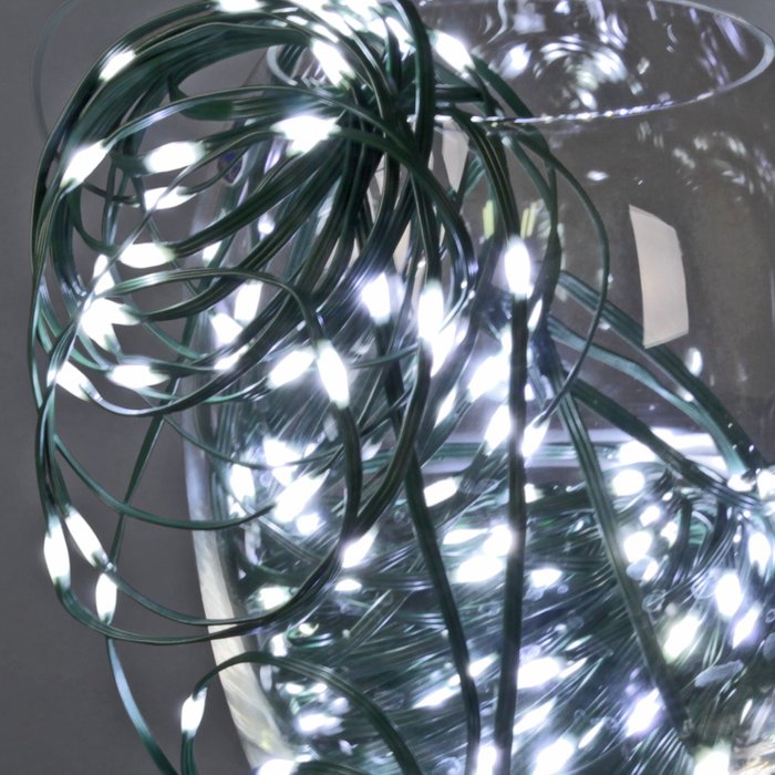 A-509A WT гирлянда светодиодная, 30м, 300LED, "Капля", 220V, зеленый шлейф, с контроллером - лучшие Гирлянды в INMYROOM