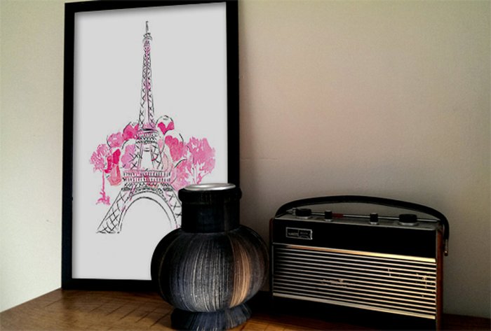 Постер "Paris" А3 (розовый) - купить Принты по цене 2500.0