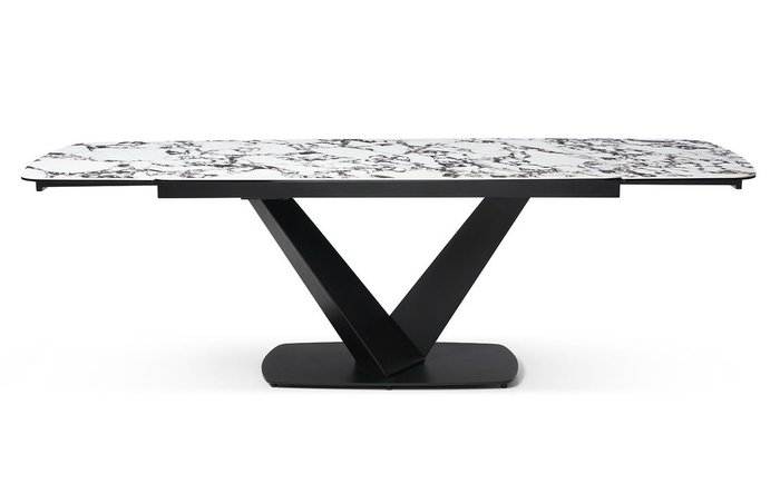 Раздвижной обеденный стол Victoria 160х90 бело-серого цвета - лучшие Обеденные столы в INMYROOM