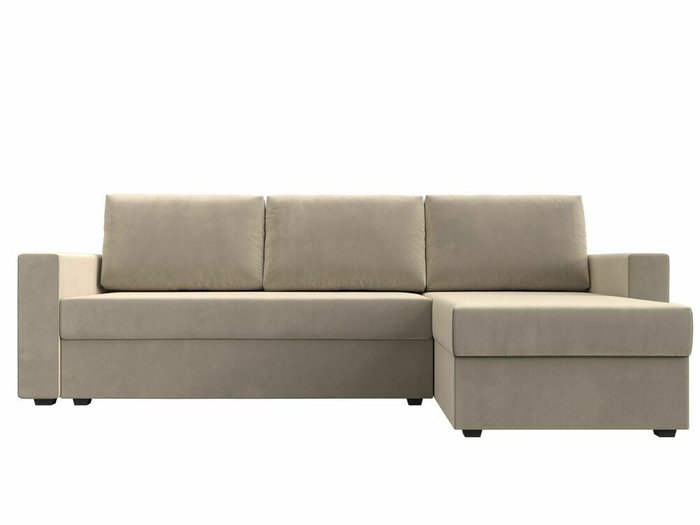 Угловой диван-кровать Траумберг Лайт бежевого цвета правый угол  - купить Угловые диваны по цене 25999.0
