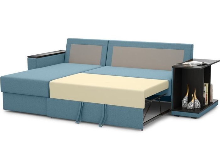 Угловой диван-кровать Турин голубого цвета - купить Угловые диваны по цене 32049.0