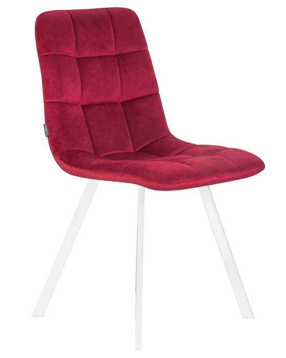 Стул обеденный Alex бордового цвета с белыми ножками - купить Обеденные стулья по цене 4990.0