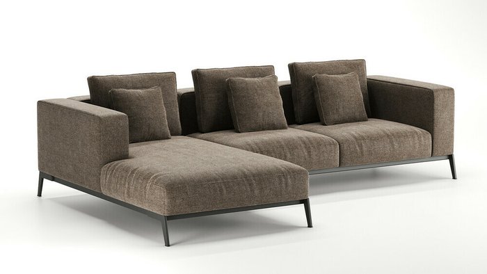 Угловой диван Loft темно-коричневого цвета