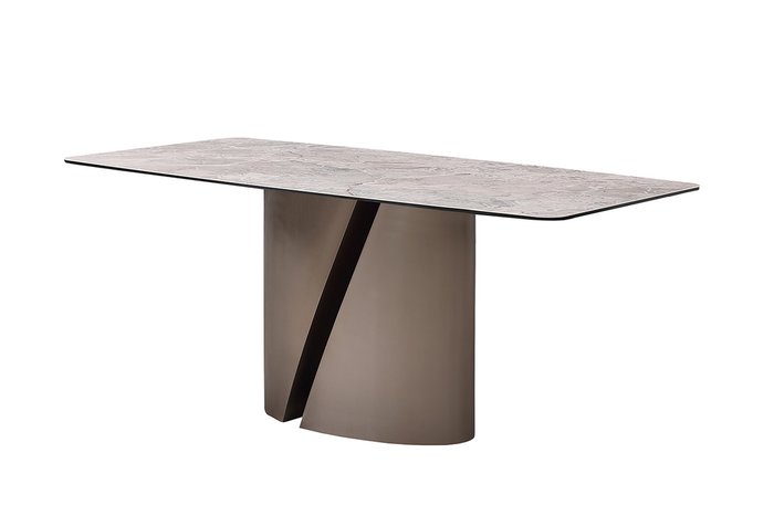 Обеденный стол бежево-коричневого цвета с керамической столешницей  - купить Обеденные столы по цене 176640.0