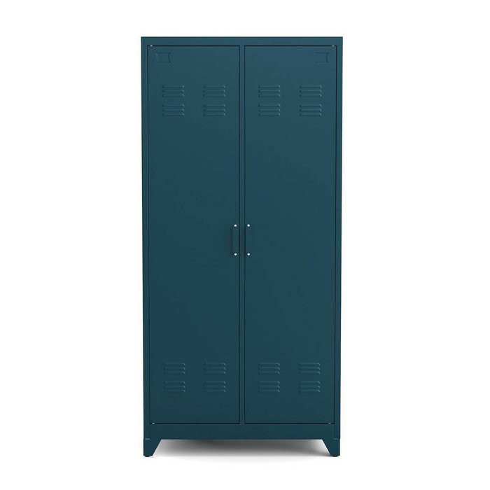 Шкаф дверками из металла Hiba синего цвета