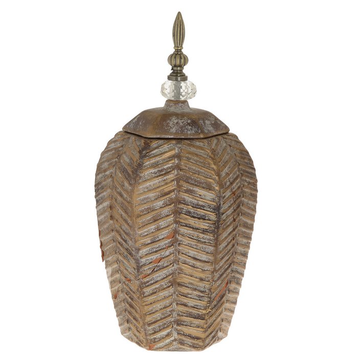 Керамическая ваза с крышкой золотого цвета