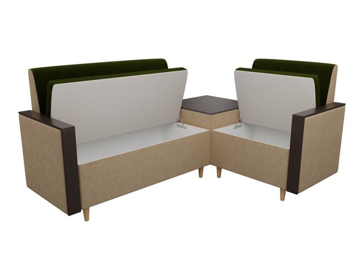 Кухонный угловой диван Модерн зелено-бежевого цвета  - купить Угловые диваны по цене 23490.0