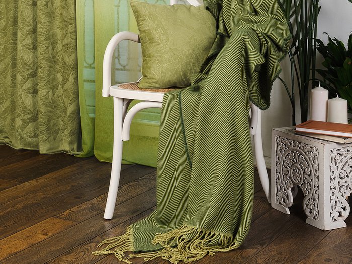 Плед Narassvete 140х180 зеленого цвета - лучшие Пледы в INMYROOM