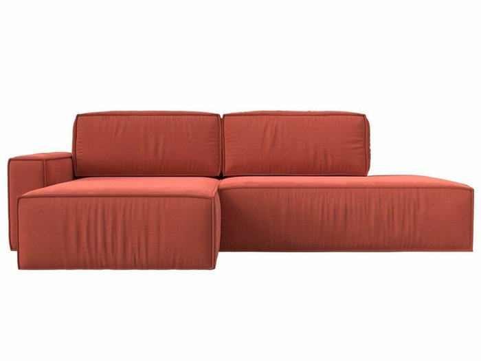 Угловой диван-кровать Прага модерн кораллового цвета левый угол - купить Угловые диваны по цене 78999.0