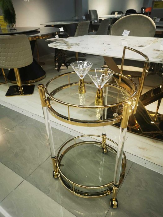Стол сервировочный Моника золотого цвета - лучшие Сервировочные столики в INMYROOM