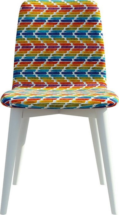 Кухонный стул Архитектор в ткани Tuscan с ножками белого цвета - лучшие Обеденные стулья в INMYROOM