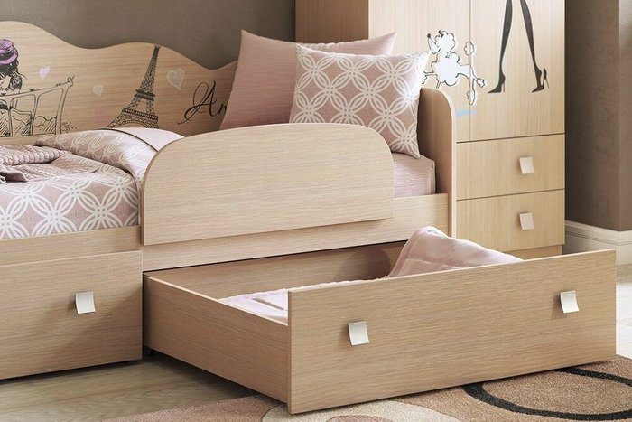 Кровать детская Амели 80х190 бежевого цвета - лучшие Одноярусные кроватки в INMYROOM