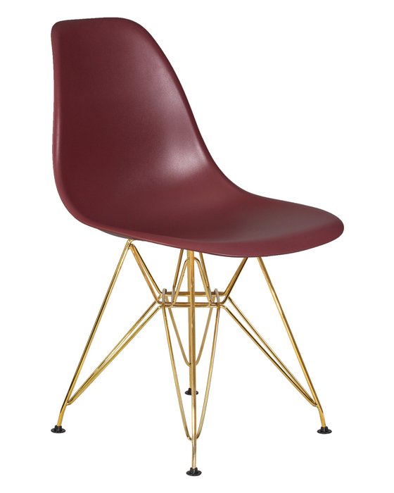 Стул обеденный сливового цвета с золотыми металлическими ножками - купить Обеденные стулья по цене 3490.0