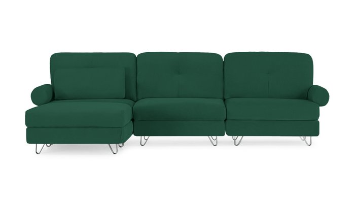 Угловой диван с оттоманкой Багамы зеленого цвета - лучшие Угловые диваны в INMYROOM