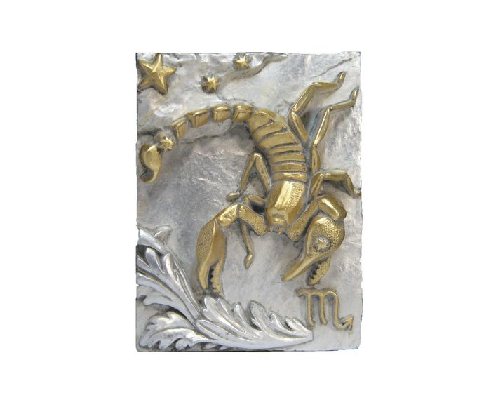 Панно Знак зодиака СКОРПИОН (серебряно-золотой)