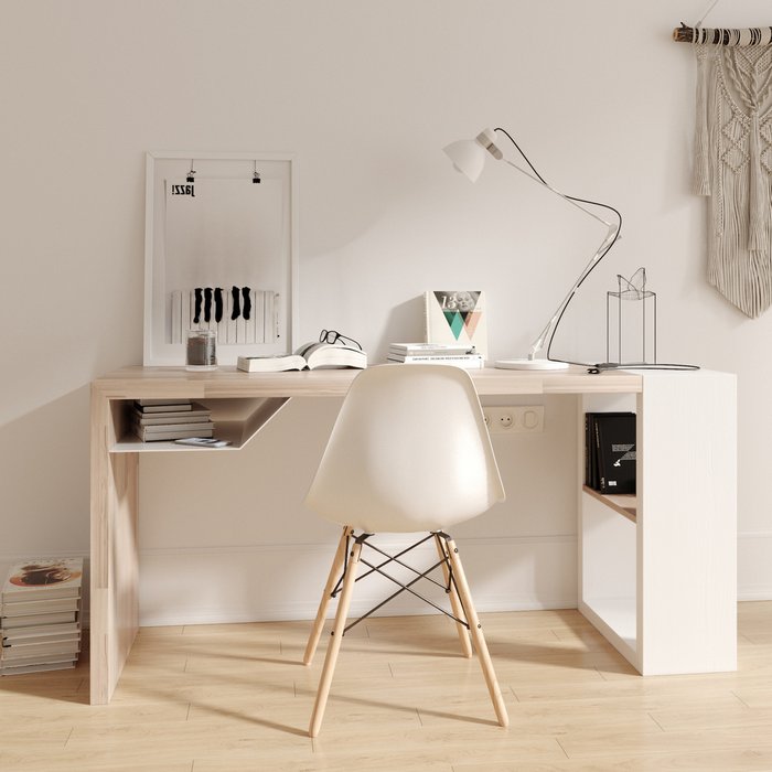 Рабочий стол EcoComb-5  эмаль белая - лучшие Письменные столы в INMYROOM