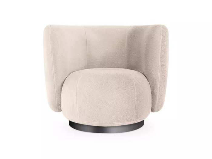 Кресло Lucca вращающееся бежевого цвета с основанием черного цвета - купить Интерьерные кресла по цене 65070