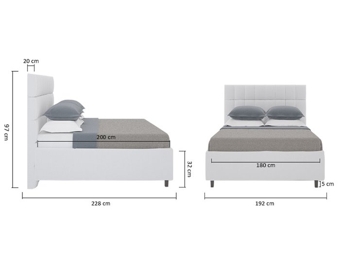 Кровать Wales молочного цвета 180х200  - купить Кровати для спальни по цене 102000.0