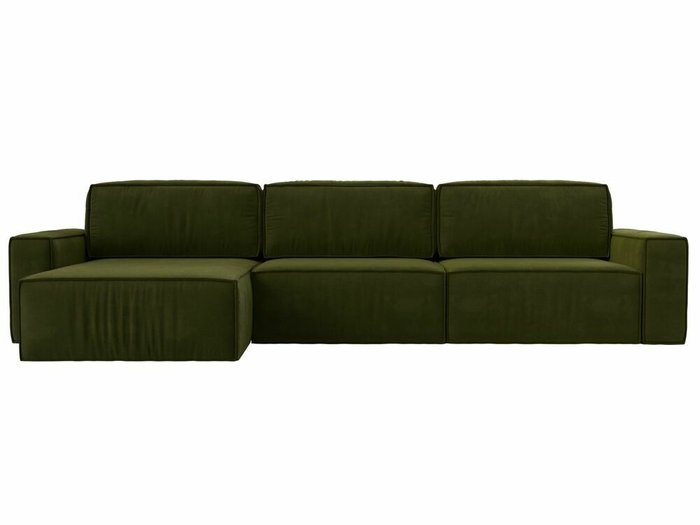 Угловой диван-кровать Прага Классик лонг зеленого цвета левый угол - купить Угловые диваны по цене 99999.0