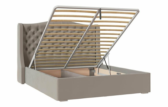 Кровать с подъемным механизмом Орнелла 160х200 серо-бежевого цвета - лучшие Кровати для спальни в INMYROOM