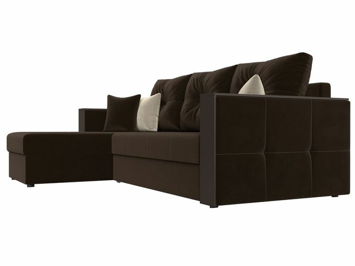 Угловой диван-кровать Валенсия коричневого цвета левый угол - купить Угловые диваны по цене 39999.0