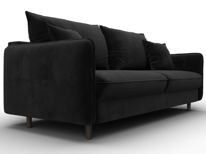 Диван-кровать Лига-064 черного цвета - лучшие Прямые диваны в INMYROOM Диван-кровать Лига-064 черного цвета - лучшие Прямые диваны в INMYROOM