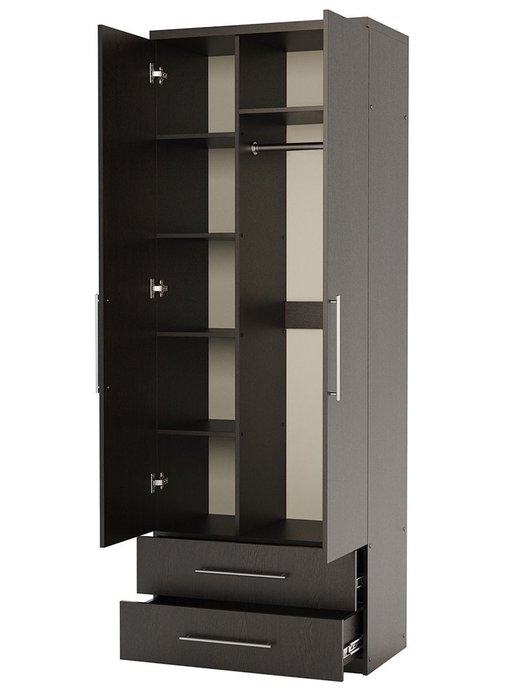 Шкаф комбинированный с ящиками Мелодия МКЯ-22 80 цвета венге - купить Шкафы распашные по цене 29990 Шкаф комбинированный с ящиками Мелодия МКЯ-22 80 цвета венге - купить Шкафы распашные по цене 29990