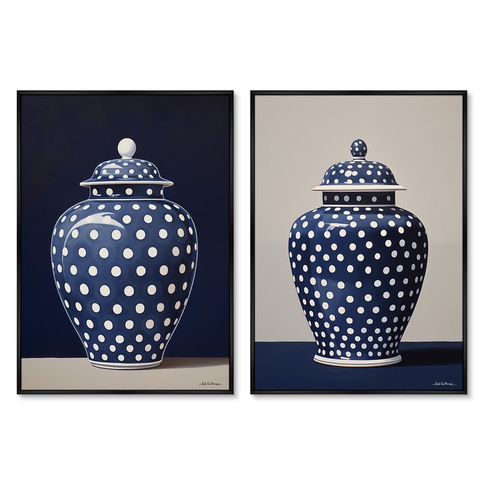 Набор из двух репродукций картин Porcelain vase, 2024г.
