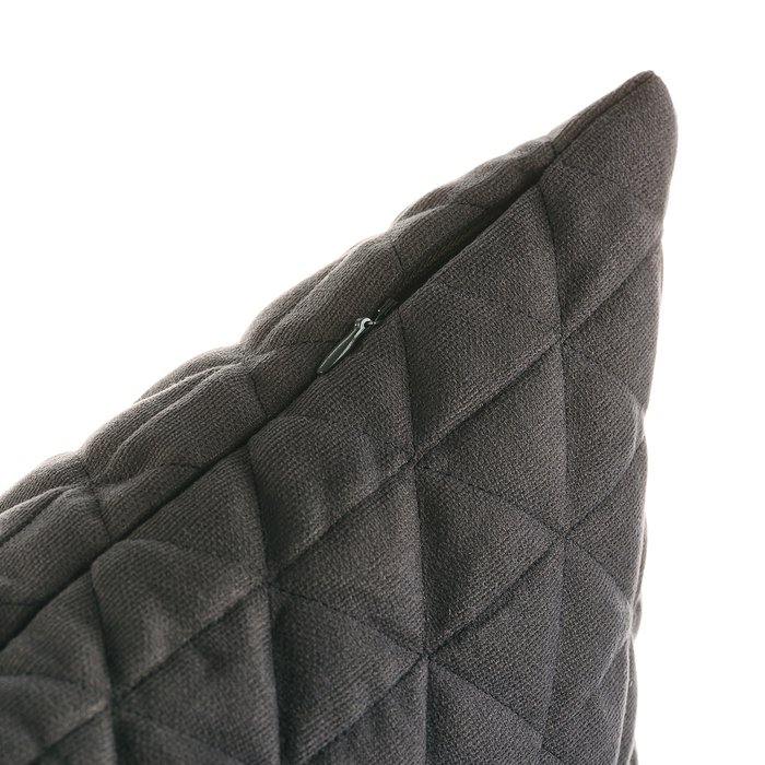 Декоративная подушка Datch 40х40 серого цвета на потайной молнии - купить Декоративные подушки по цене 875.0