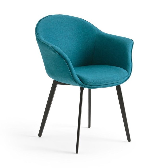 Обеденное винтажное кресло Quilda синего цвета