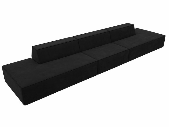Прямой модульный диван Монс Лонг черного цвета - лучшие Прямые диваны в INMYROOM