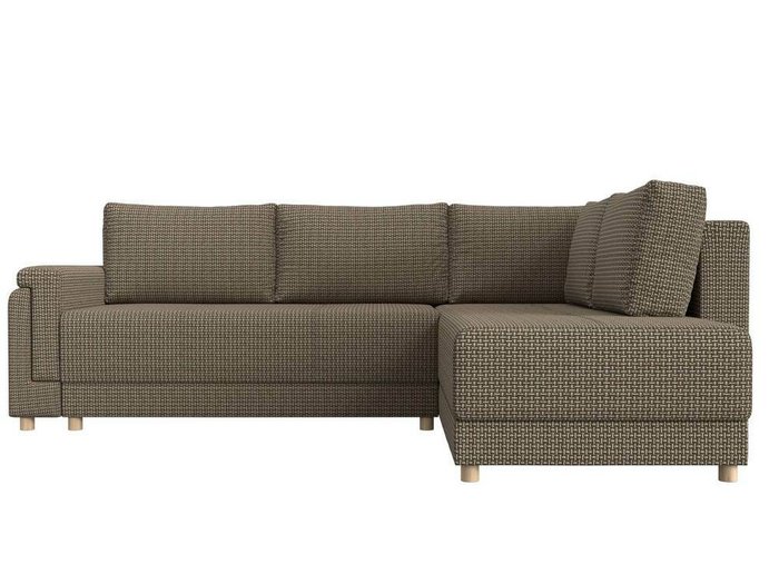 Угловой диван-кровать Лига 024 бежево-коричневого цвета правый угол - купить Угловые диваны по цене 66999.0