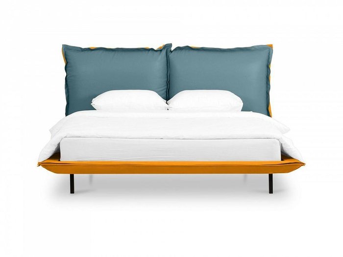 Кровать Barcelona 160х200 сине-желтого цвета - лучшие Кровати для спальни в INMYROOM
