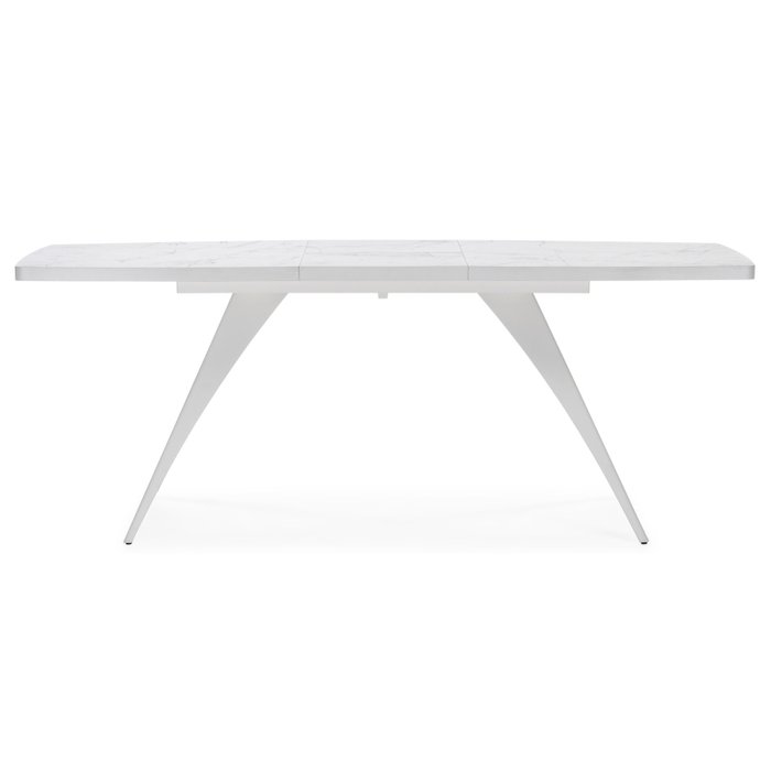 Раздвижной обеденный стол Лардж белого цвета - лучшие Обеденные столы в INMYROOM