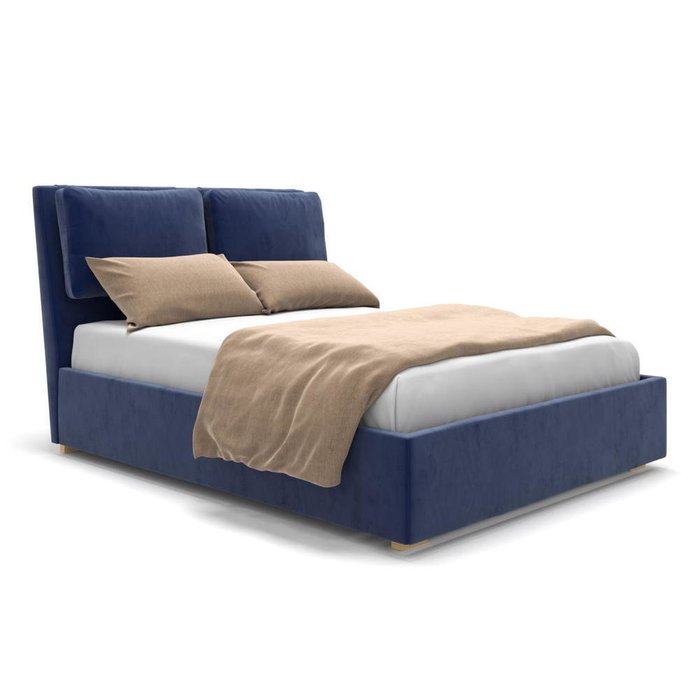  Кровать Parc с подъемным механизмом синего цвета 180х200