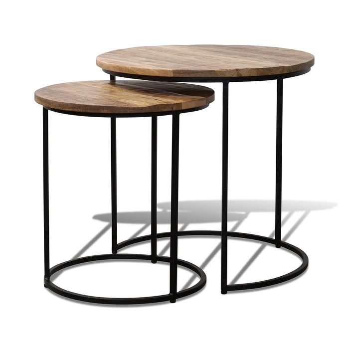 Набор из двух кофейных столиков с фактурной поверхностью - купить Кофейные столики по цене 18900.0