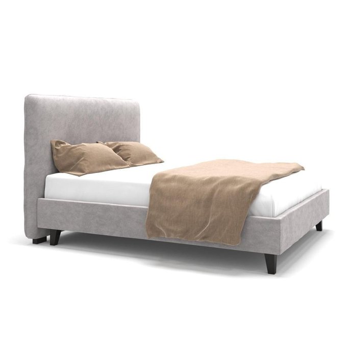 Кровать Brooklyn на ножках светло-серая 200х200 - купить Кровати для спальни по цене 76900.0