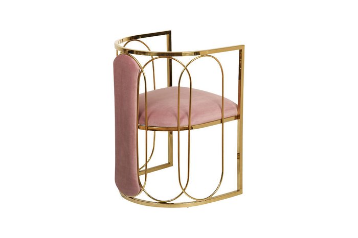 Стул розового цвета с металлическим каркасом  - лучшие Обеденные стулья в INMYROOM