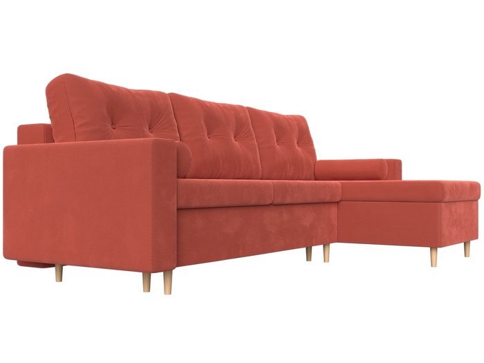 Угловой диван-кровать Белфаст кораллового цвета правый угол - лучшие Угловые диваны в INMYROOM