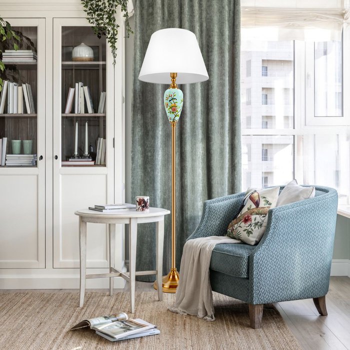 Торшер Bluet 10379F/A (ткань, цвет белый) - лучшие Торшеры в INMYROOM